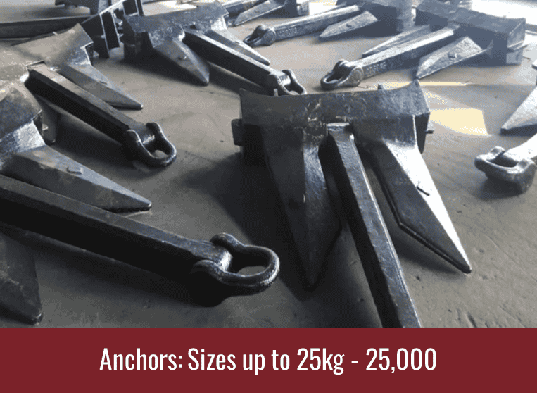 Different sizes of anchors available at MORDEC