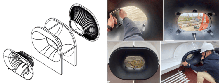 Chock Wedge protecting mooring ropes