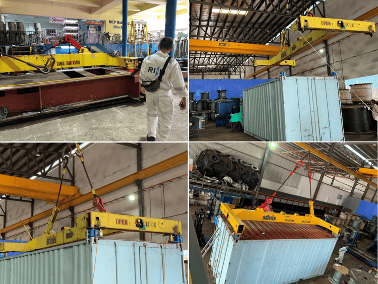 Load testing of container spreader