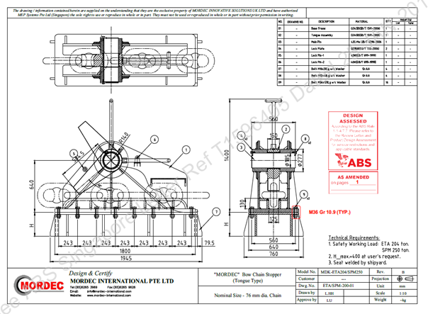 Certification for Deck Fittings
