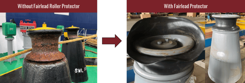 Mooring ropes without Fairlead Roller Protector