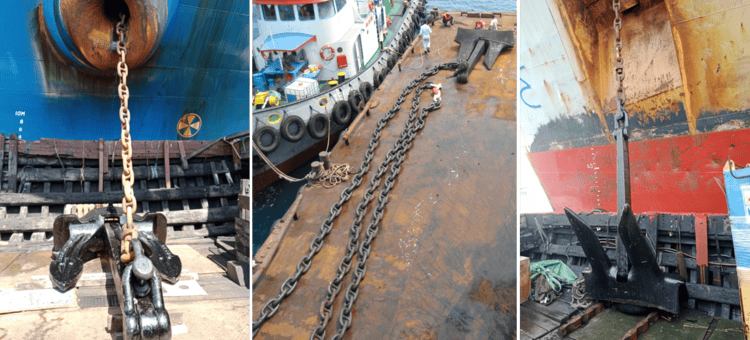 Afloat installation of anchor chains at IPL Singapore Anchorage