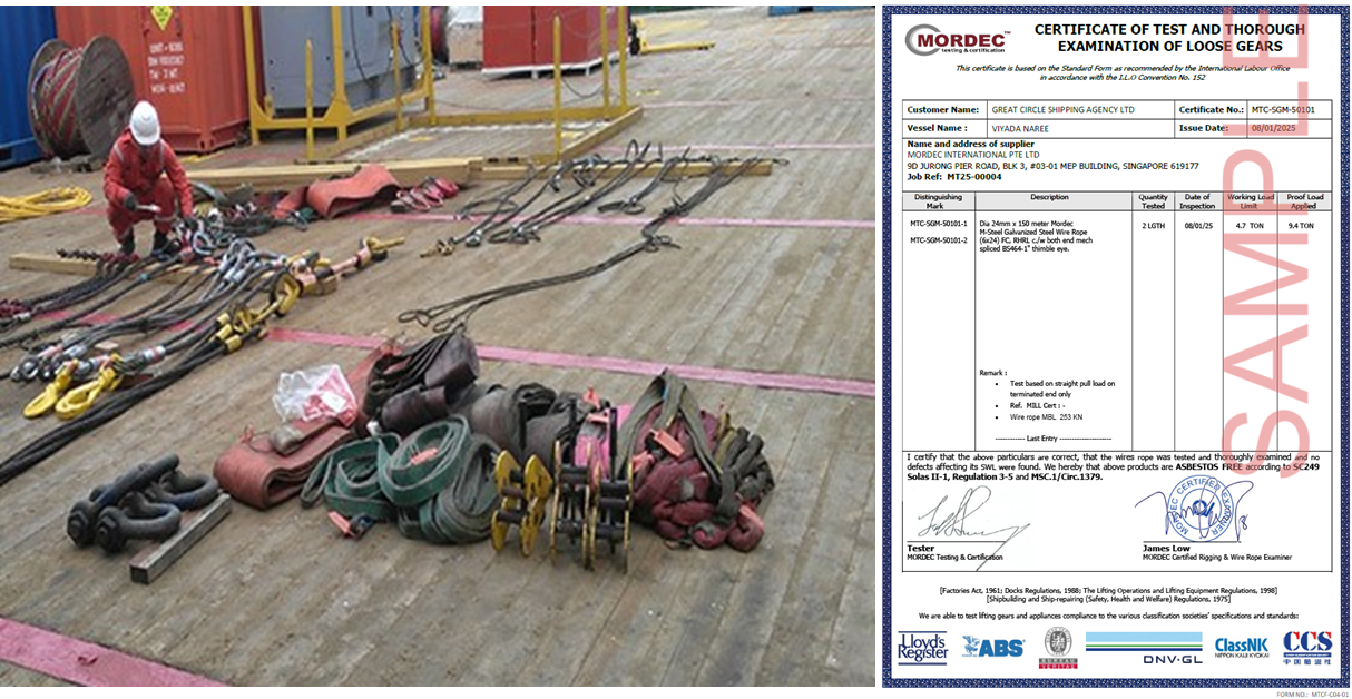 Destructive test and MPI test for wire ropes
