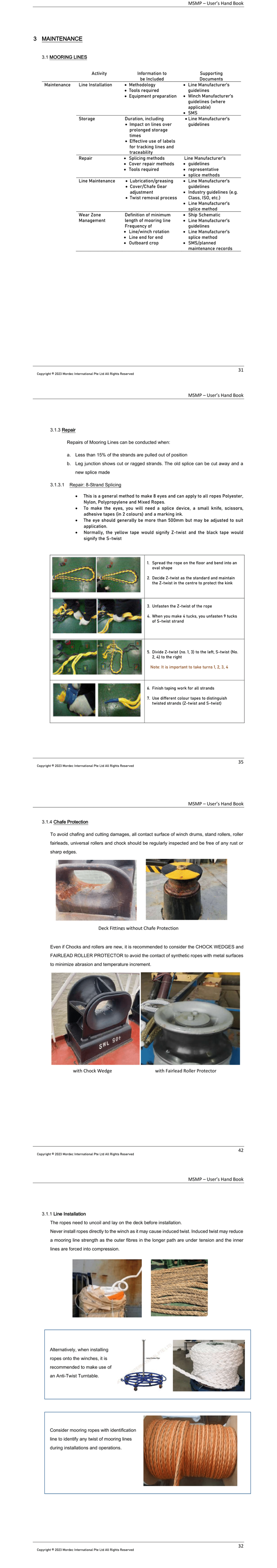 MSMP Handbook - Maintenance guidelines for mooring lines on vessels