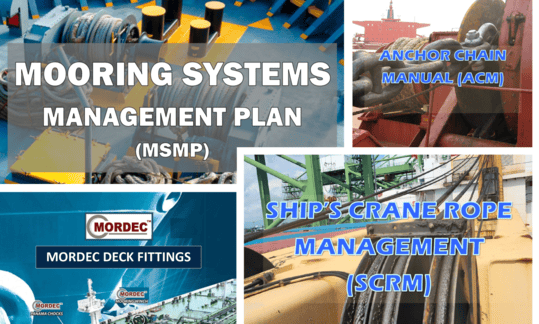 User handbooks for mooring ropes, lifting ropes, deck fittings, and anchor chains