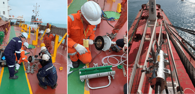 Velocity Wire Rope Lubricating System applying lubricant to a wire rope